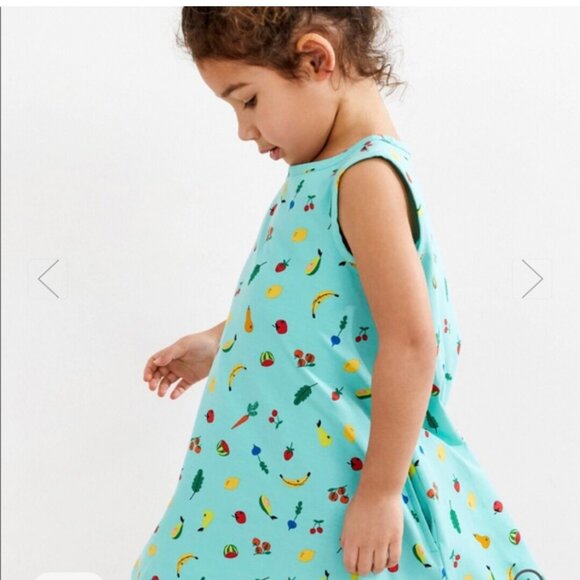 Hanna Andersson veggie and fruit sleeveless swing dress, girl's size 5 w/pockets - Picture 1 of 6